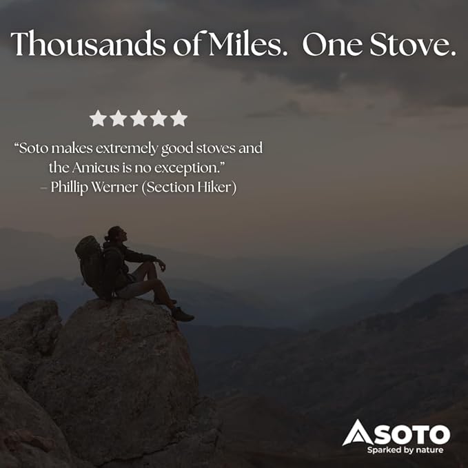 SOTO Amicus Stove with or without Igniter Camping Stove - Superior Under Windy Conditions, Shock