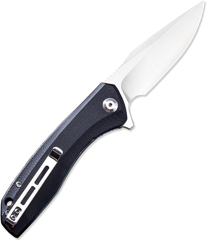 CIVIVI Liner Lock Folding Knife Baklash 3.5" Satin Blade G10 Handles, Reversible Pocket Clip C801C