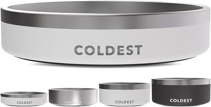 Coldest Dog Bowl - Anti Rust Metal, Non Slip, 3 Layers Insulated Stainless Steel Dog Bowls - Spill
