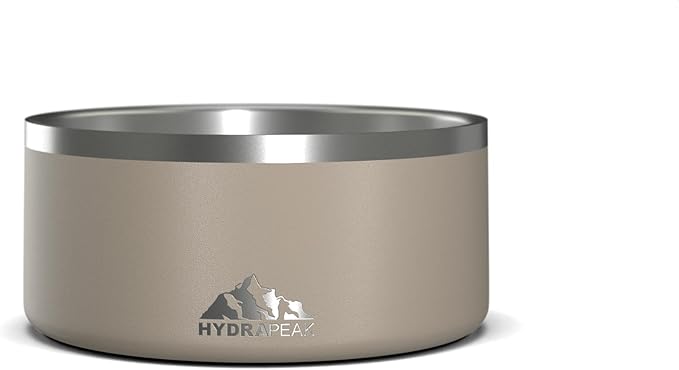 Hydrapeak Dog Bowl; Non Slip Stainless Steel; Water and Food Dish; Large Sized and Small Dogs; 32oz