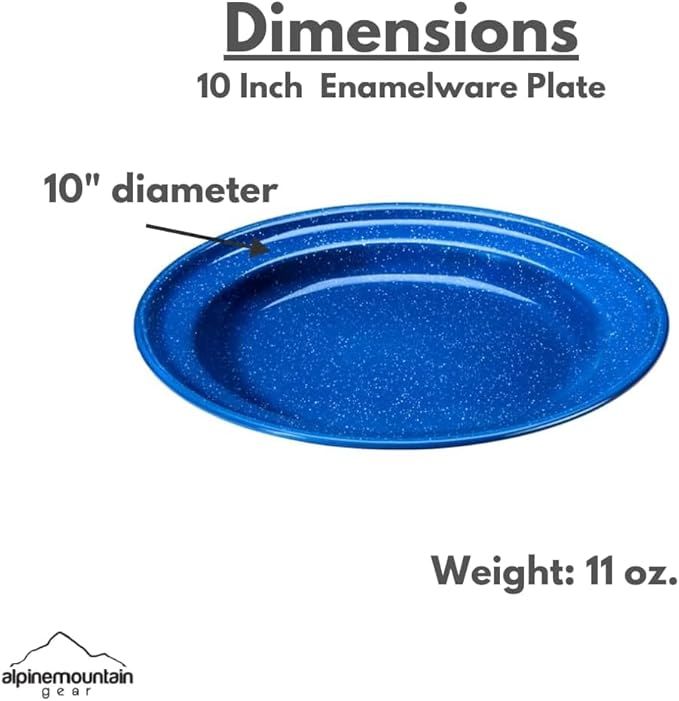 Enamelware for Camping and Backpacking - Camping Cookware Gear Essentials for Outdoor/Indoor Use