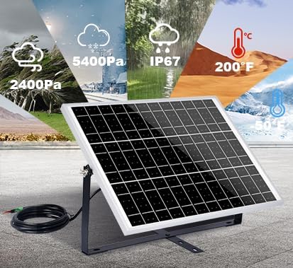 ECO-WORTHY 25W 12V Solar Battery Trickle Charger Maintainer, Waterproof Solar Panel + Adjustable