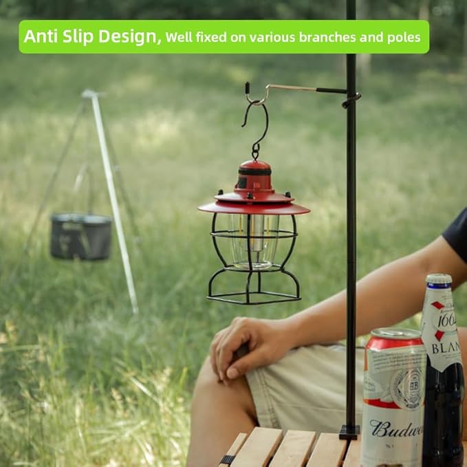 Outdoor Light Hook for Camping Tent lamp Hanger, Bird feeders, Garden Lights ; Sturdy and Non Slip