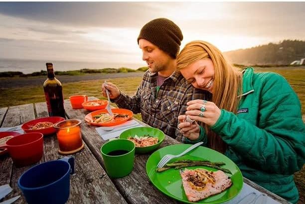 GSI Outdoors Cascadian 1 Person Table Set I 6-Piece Camping, Backpacking Mess Kit, Plastic BPA