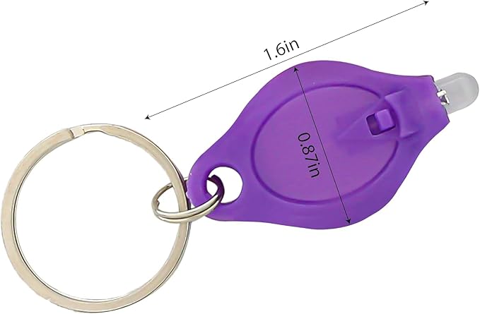 9PCS LED Flashlight Keychain Ring, Mini Small White Rows Ultra High Bright Tiny Micro UV Lighting