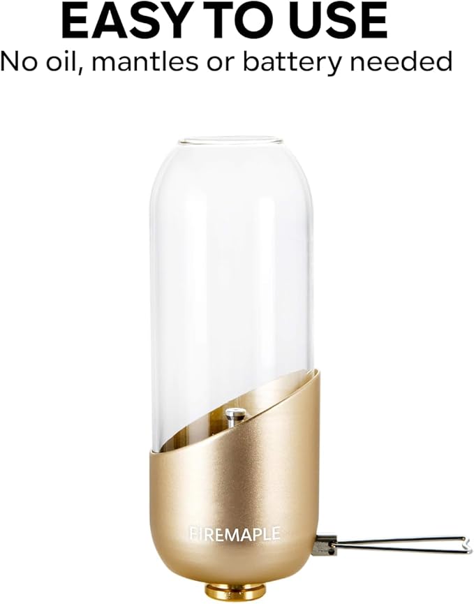 Fire-Maple Orange Camping Lantern Glass, Steel & Aluminum | Propane or Isobutane Fuel Canister