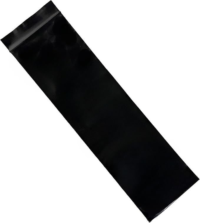 PABCK 100 Pieces Black Reclosable Zip Bags 5.1mil Thickness Poly Plastic Packaging Resealable