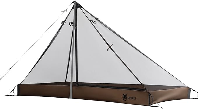 OneTigris Mesh Teepee Tent, Ultralight 1 Person Screen Room with Waterproof Bathtub Floor for