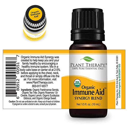 Plant Therapy Organic Immune Aid Essential Oil Blend 10 mL (1/3 oz) 100% Pure, Undiluted