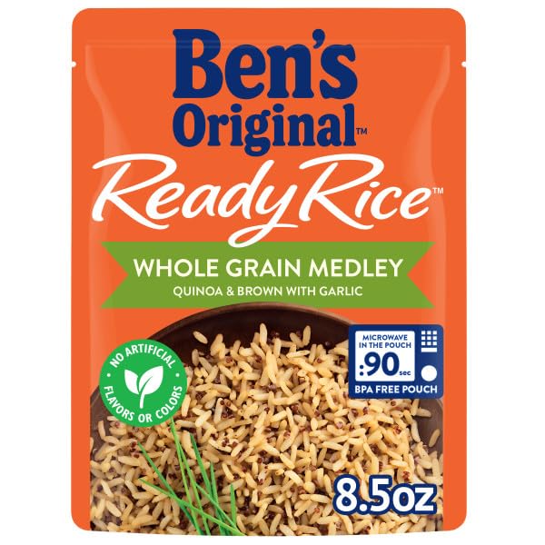 BEN'S ORIGINAL Ready Rice Whole Grain Medley Quinoa and Brown Flavored Rice, Easy Dinner Side, 8.5