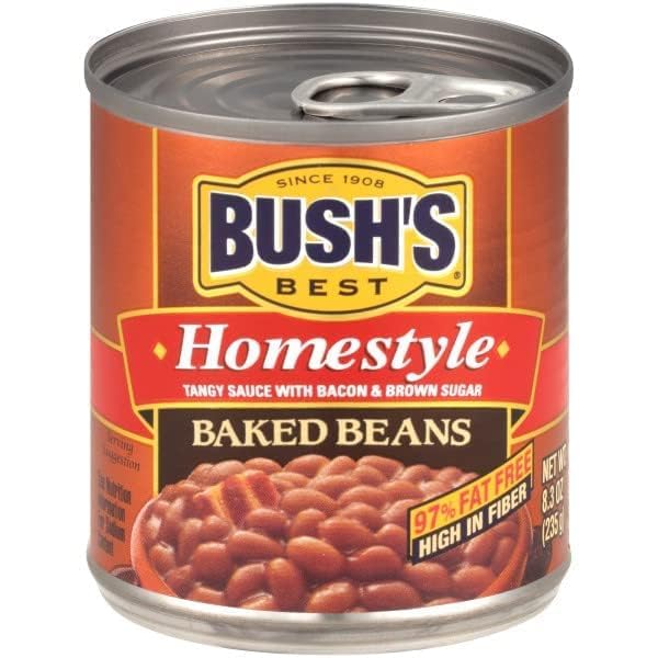 Bush's Best Baked Beans, Homestyle, 8.3 Oz (Pack of 24)