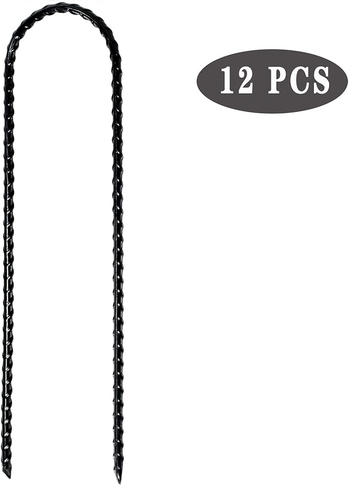 10"x2" Trampolines Wind Stakes Heavy Duty U Shape Galvanized Steel Trampoline Stakes Ground Anchors