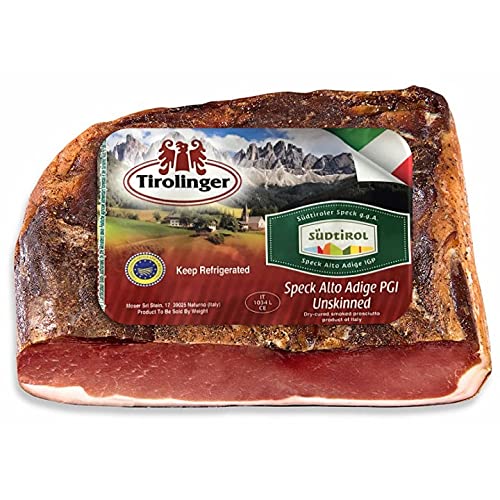 Speck, 6 lbs +/- (4lbs - 6lbs/piece) ,Seasoned and Smoked Italian Ham, Cured in the European Alps