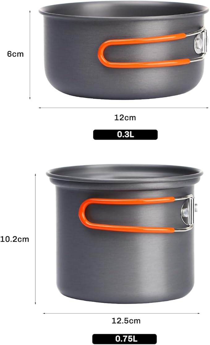 Fire-Maple FMC-207 Compact Cooking Set - 600ml Aluminum Pot with Lid, 2100W Mini Gas Stove &