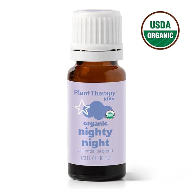 Plant Therapy KidSafe Organic Nighty Night Essential Oil Blend for Sleep 10 mL (1/3 oz) 100% Pure