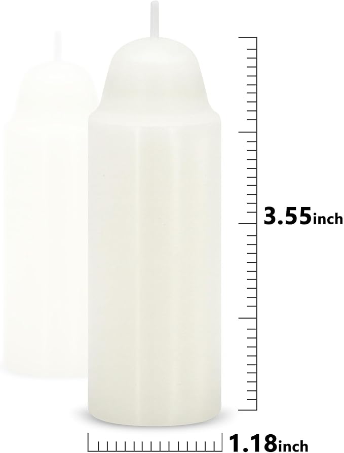 12-Hour White Candles Compatible with Candle Lanterns, Long-Burning Candles for Outdoor, Camping