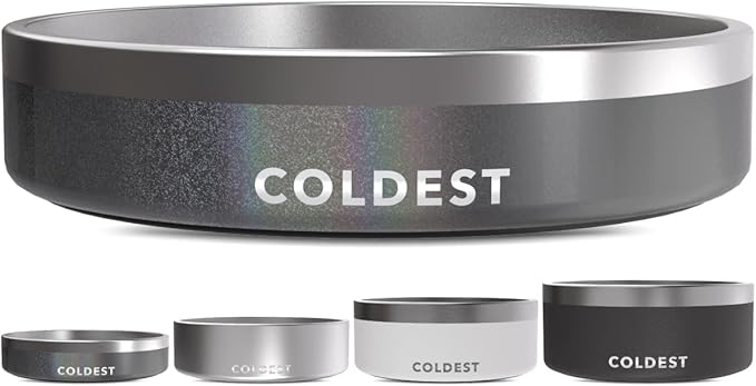 Coldest Dog Bowl - Anti Rust Metal, Non Slip, 3 Layers Insulated Stainless Steel Dog Bowls - Spill