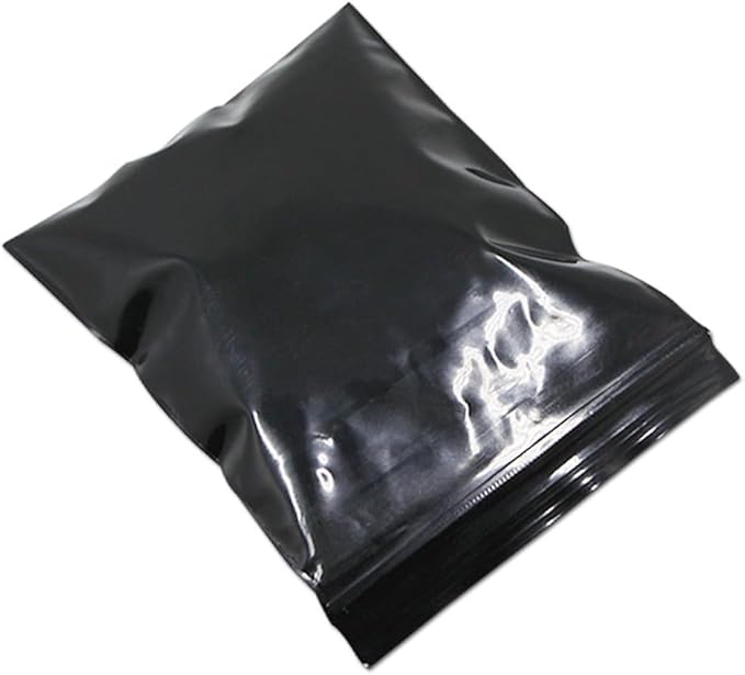 PABCK 100 Pieces 3.5x5.1 inch Black Reclosable Zip Bags 5.1mil Thickness Poly Plastic Packaging