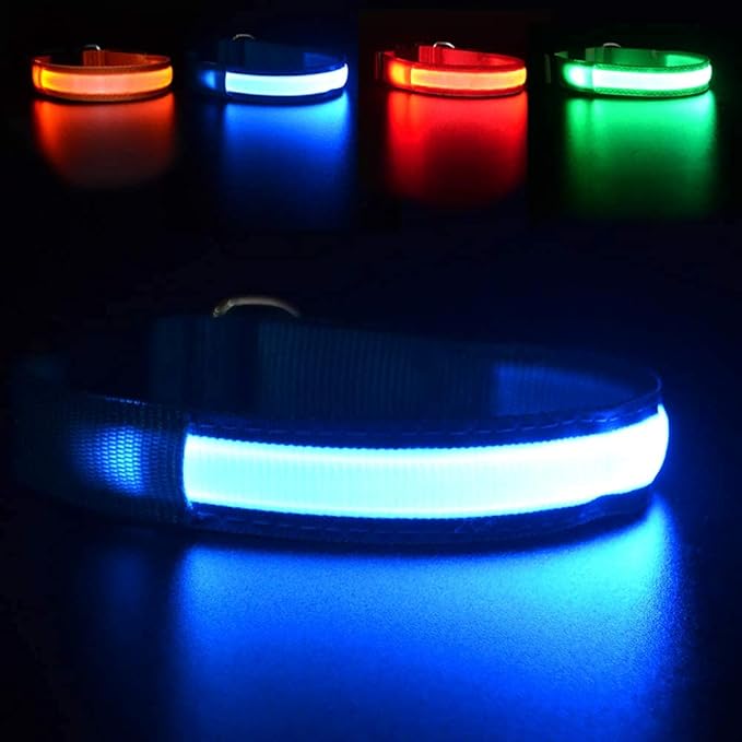 MASBRILL LED Dog Collar-Light Up Dog Collars Rechargeable Lighted Dog Collar Night Walking Glow