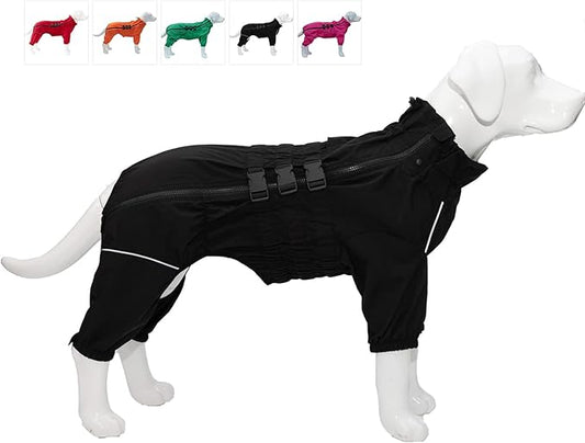 Dogs Waterproof Jacket, Lightweight Waterproof Jacket Reflective Safety Dog Raincoat Windproof