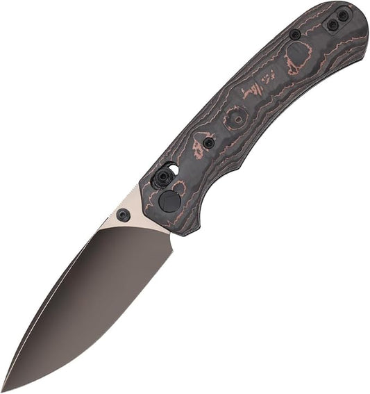 Folding Pocket Knife,3.31” M390 Blade,Erogonomic Titanium Handle,Hunting Survival Knife,EDC Knife