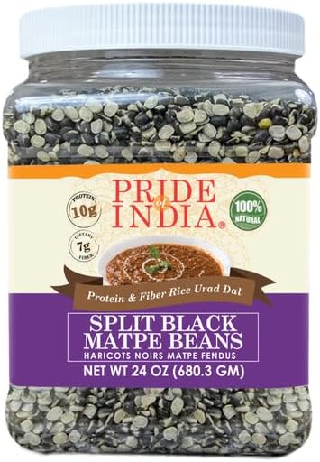 Pride Of India - PACK of 6 - Indian Split Black Gram Matpe Beans - Protein & Fiber Rich Urad Dal