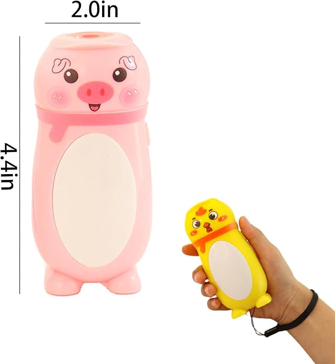 4 Pack Small Mini LED Flashlights for Kids - Cute Small Animal Flashlight - 2 in 1 Flashlight