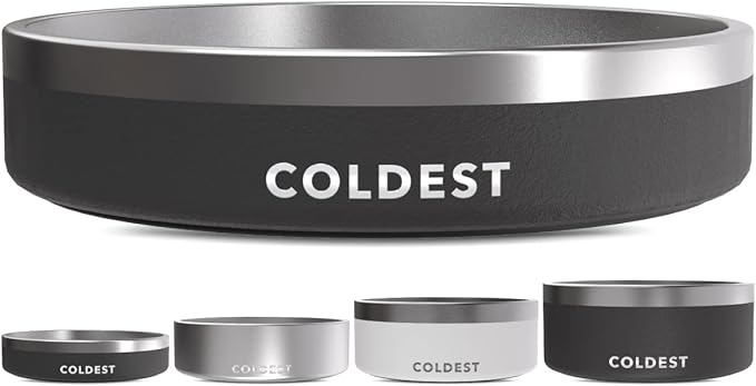 Coldest Dog Bowl - Anti Rust Metal, Non Slip, 3 Layers Insulated Stainless Steel Dog Bowls - Spill