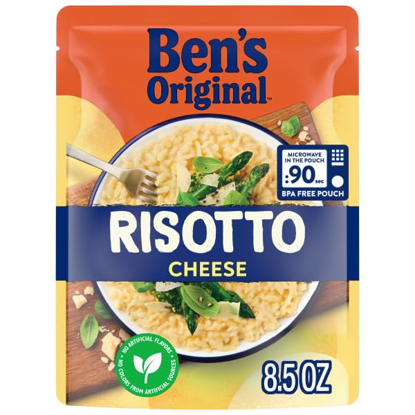BEN'S ORIGINAL Risotto Cheese Flavored Rice, Easy Dinner Side, 8.5 oz Pouch (Pack of 12)