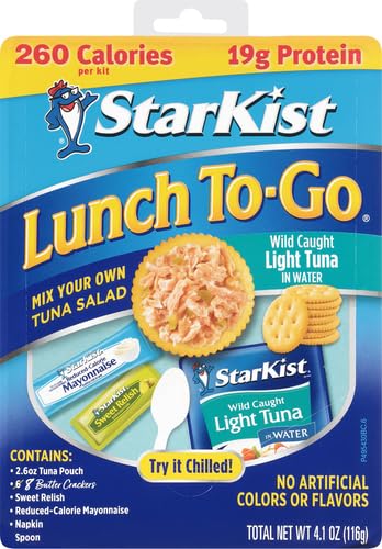StarKist Lunch To-Go Chunk Light Mix Your Own Tuna Salad (Pouch), 4.5 Ounce Kit (Pack of 5)