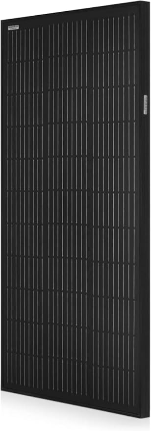 Spartan Power 100 Watt Solar Panel 9 Bus Bar Black Mono with Z Bracket Kit - Great for RV, Trailer