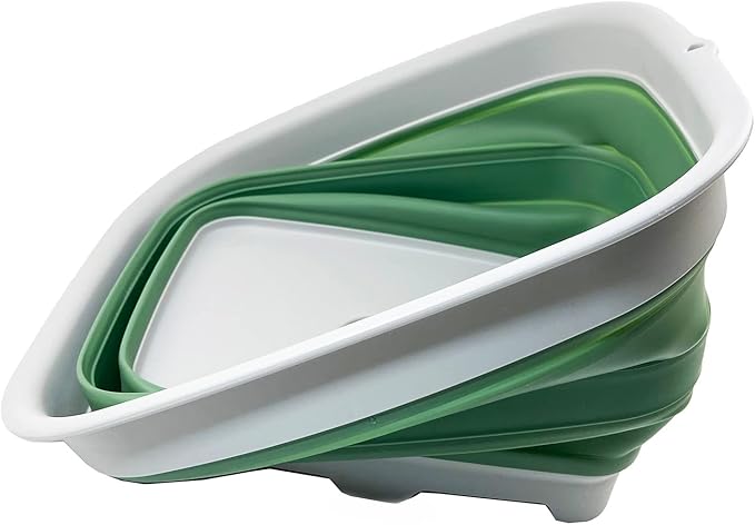 SAMMART 15L (3.9 Gallon) Collapsible Dishpan with Draining Plug - Foldable Washing Basin - Portable