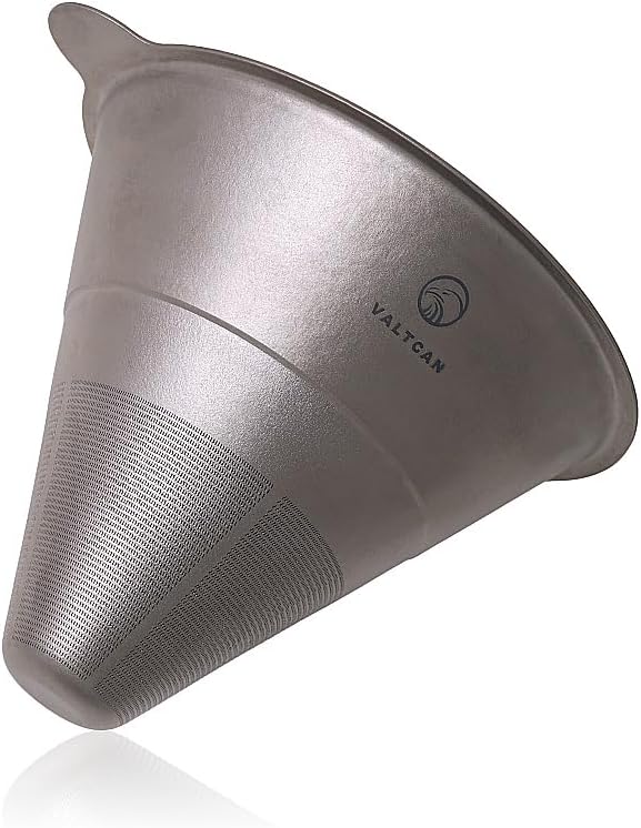Valtcan Titanium Pour Over Coffee Maker Set – Reusable Metal Filter, Cone Dripper, Mug Stand