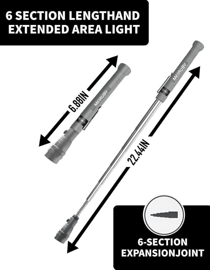 Magnetic Pickup Tool Gifts for Men, Stocking Stuffers for Men Adults, Telescoping Magnet Flashlight