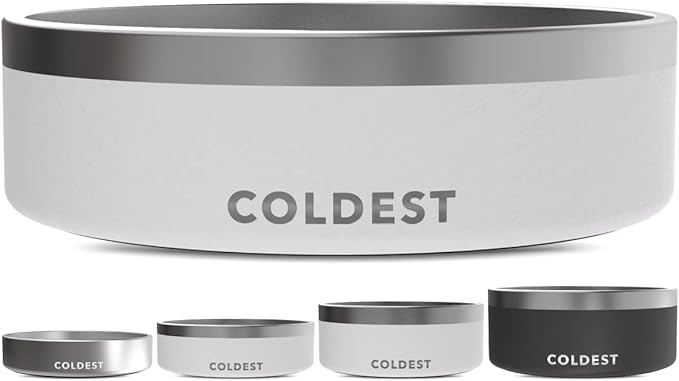Coldest Dog Bowl - Anti Rust Metal, Non Slip, 3 Layers Insulated Stainless Steel Dog Bowls - Spill