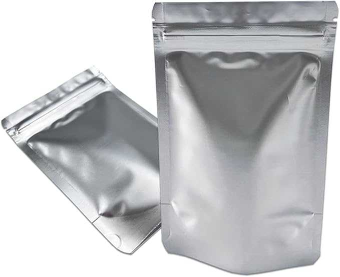 PABCK 50 Pieces 4.3x6.3 inch(Inside Size 3.5x3.9 inch) Stand-Up Resealable Heat Seal Bags 3.55mil