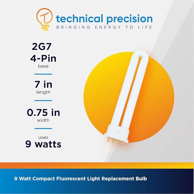 FLS E9W U-Tube T4 CFL Light Bulbs for Lanterns Replacement for Coleman 5357-109C by Technical