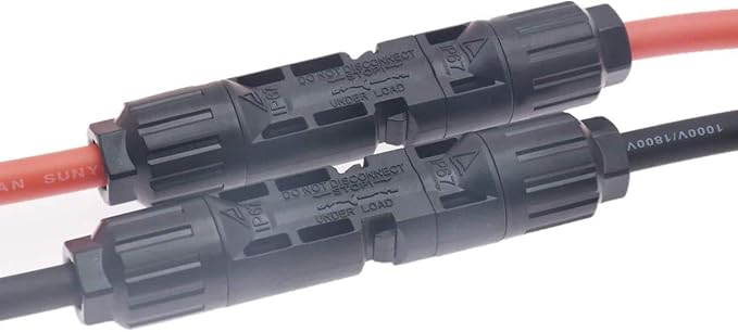 1 Pair Black + Red 10AWG(6mm²) Solar Panel Extension Cable Wire Connectors Solar Adaptor Cable with