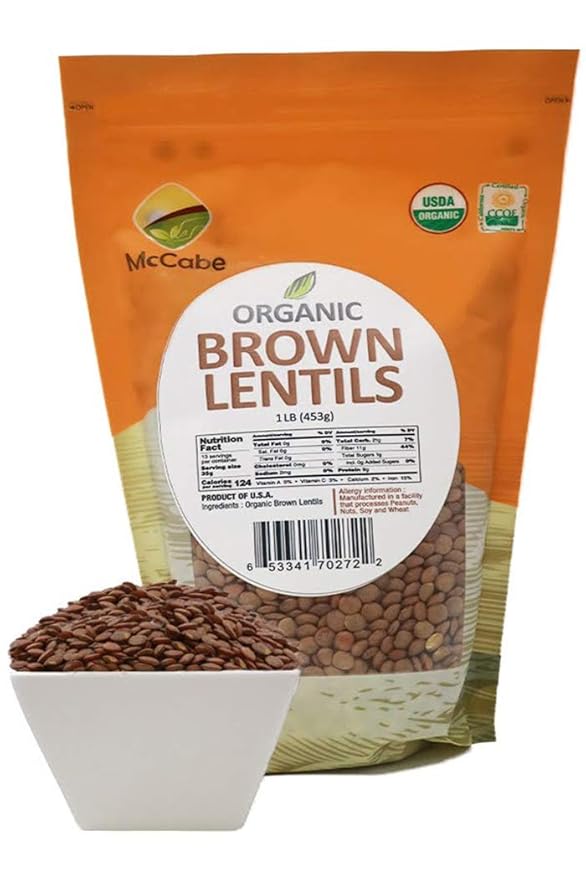 McCabe Organic Brown Lentils - Bulk Lentils Rich in Fiber & Minerals | USDA and CCOF Certified |