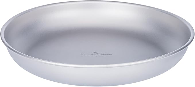 Boundless Voyage Titanium Camping Plate Dishes Saucer Lightweight Round Dinnerware Set Stackable