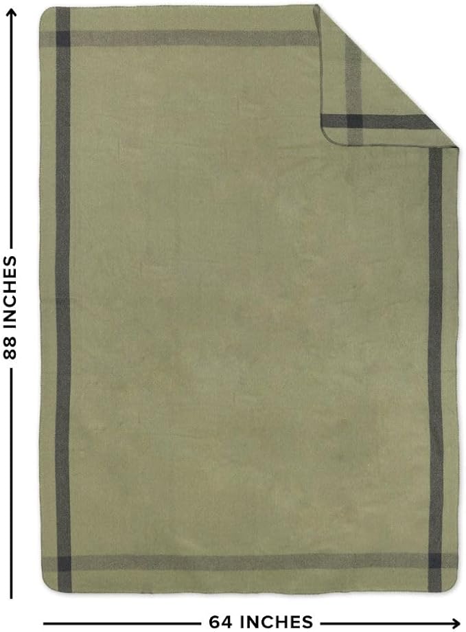 Arcturus Rainier Wool Blanket - 4.5lbs Warm, Heavy, Washable, Large | Great for Camping, Outdoors