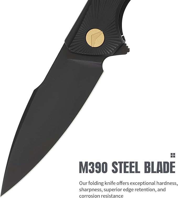 Folding Knife pocket knife EDC Knife With Clip Survival knife Hunting knife - M390 Steel Titanium