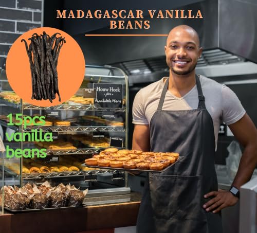 15 Organic Madagascar Vanilla Beans-Whole Pods Grade A 5''-7'' Premium Vanilla Beans For Extract