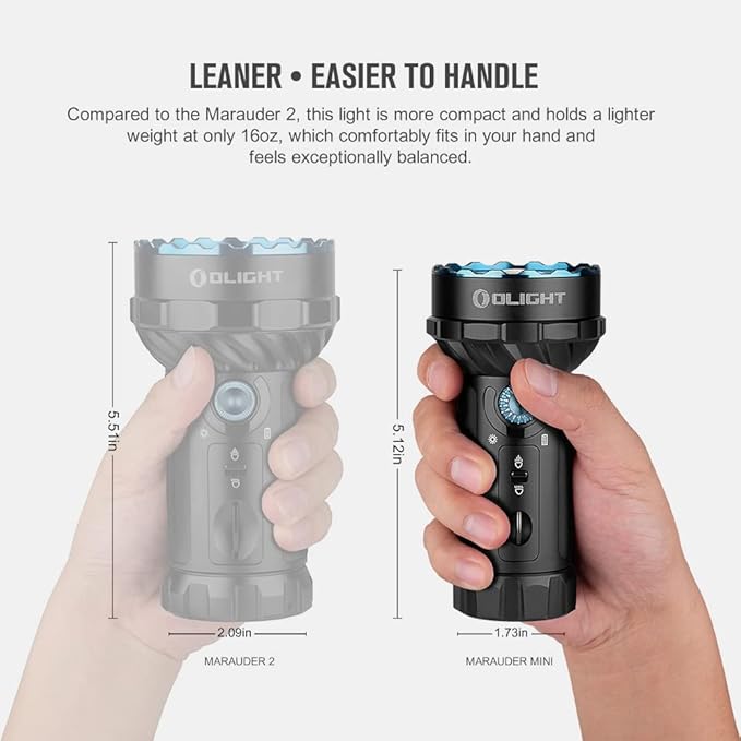 OLIGHT Marauder Mini 7,000 Lumens Bright Flashlight with 600 Meters Beam Distance, Powerful RGB