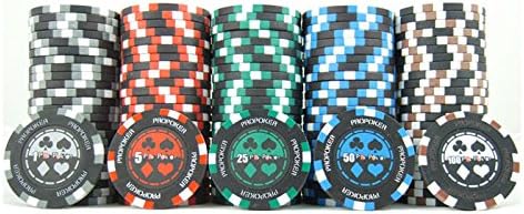 Pro Poker Chips, Poker Set - 13.5g 500 Piece Casino Clay Poker Chips with Denomination Numbers for