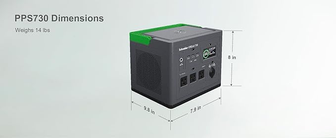 Schneider OffGrid Portable Power Station 738W / 728Wh Portable Solar Generator for Camping or Home