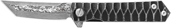 BGT VG-10 Damascus Folding Pocket Knife Custom Knives for Outdoor Camping Fishing,Gift for Man