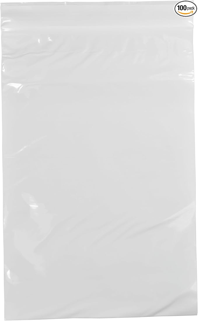 uGems 6" X 9" Reclosable Zipper Bags 2 mil White (Qty=100) #r69wt-100