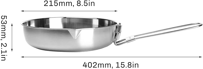 Fire-Maple Antarcti 8" Frying Pan | SUS 304 Stainless Steel Skillet | Durable and Easy to Clean |