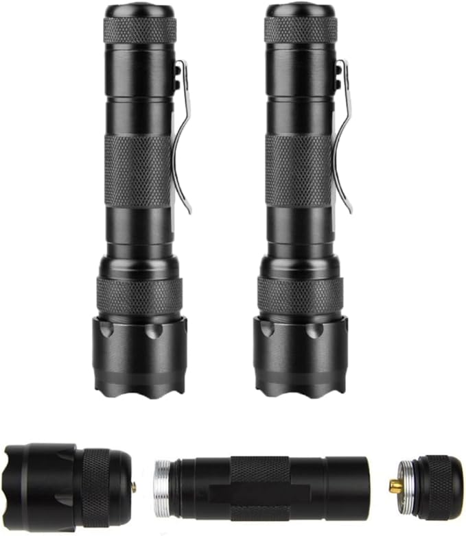 WINDFRIE 2 Pack LED Tactical Flashlights, Single Mode Handheld Flashlights, Bright EDC Emergency